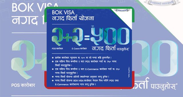 बैंक अफ काठमाण्डूको भिसा नगद फिर्ता योजना सार्वजनिक