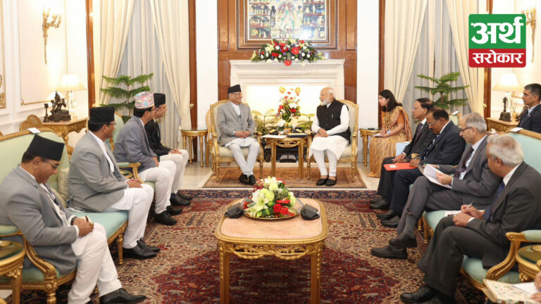 प्रधानमन्त्री दाहाल र भारतीय समकक्षी मोदीबीच भेटवार्ता सुरु