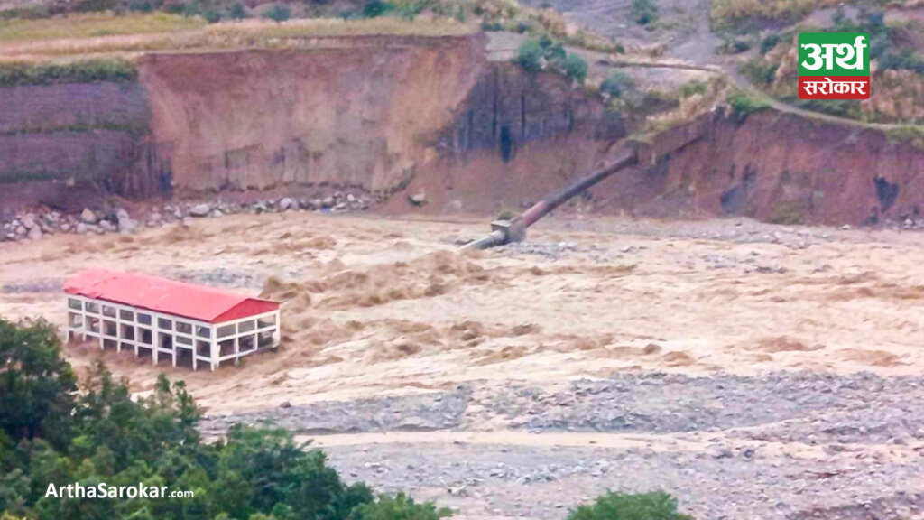 बाढीले मान्डु हाइड्रोपावरमा एक अर्ब बढीको क्षति, हाइड्रोपावर संचालनमा आउन ८ महिना लाग्ने