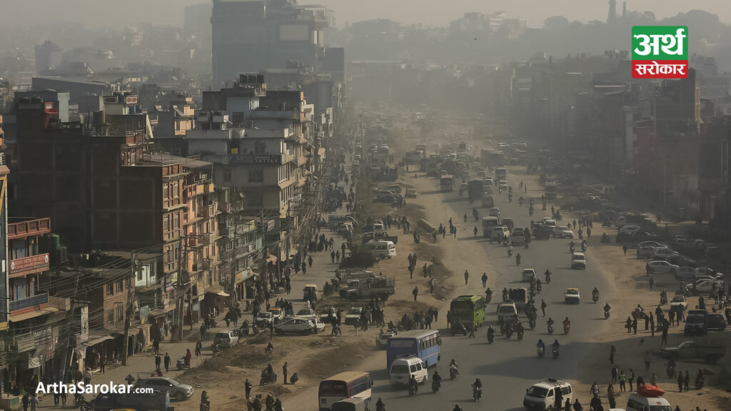 धुँवा र धुलोले ढपक्क काठमाडौँ… (तस्विरहरु) 