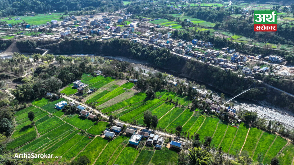 आकाशबाट यस्तो देखियो प्युठानको भिङ्ग्री गाउँ (तस्विरहरू)